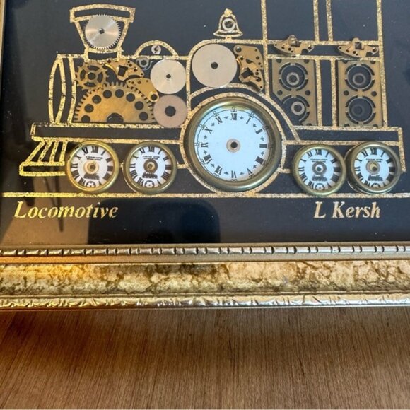 L Kersh of London Horological Collage Art Signed Big Ben Locomotive  Rolls Royce - Picture 8 of 14